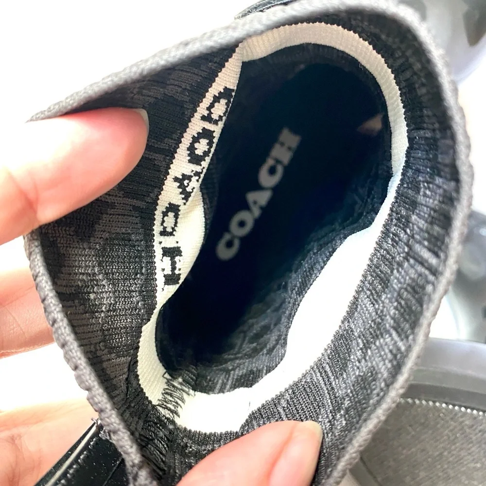 Coach Rivington Rain Bootie 8B Black Chelsea Ankle Logo - Picture 9 of 10